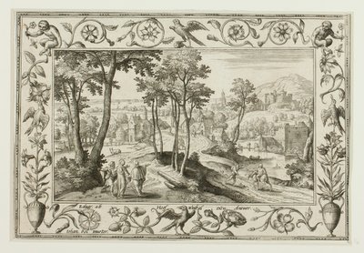 The Journey to Emmaus, from Landscapes with Old and New Testament Scenes and Hunting Scenes by Adriaen Collaert