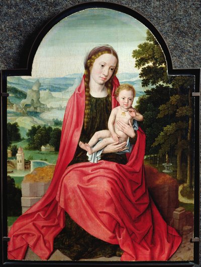 Virgin with the Infant Christ Holding a Pansy by Adriaen Isenbrandt or Isenbrant