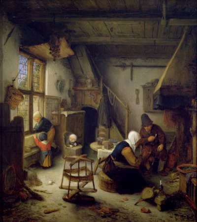 A Peasant Family at Home, 1661 by Adriaen Jansz. van Ostade