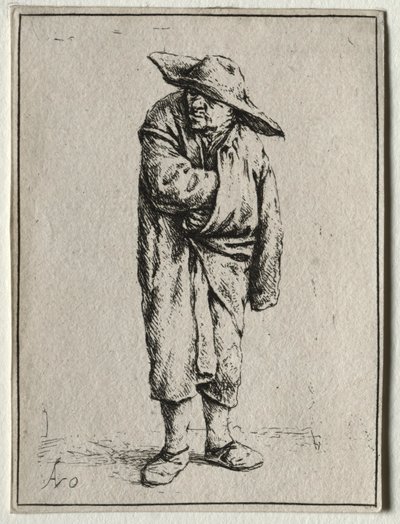 Peasant with his hand in his cloak by Adriaen Jansz. van Ostade
