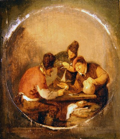 Three Boors Drinking and Smoking in a Tavern by Adriaen Jansz. van Ostade