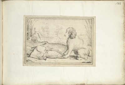 Dog Next to Hunting Gear and Prey in Landscape by Adriaen Matham (signed by artist)
