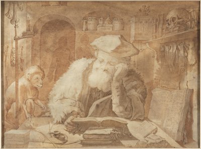 Dr. Faust in His Study by Adriaen Matham