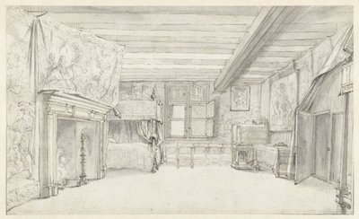 View of a Richly Appointed Chamber with a Four-poster Bed by Adriaen Pietersz van de Venne