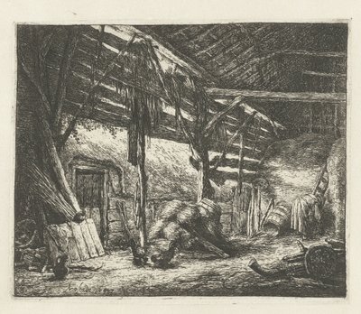 Interior of a Hay Barn by Adriaen van Ostade
