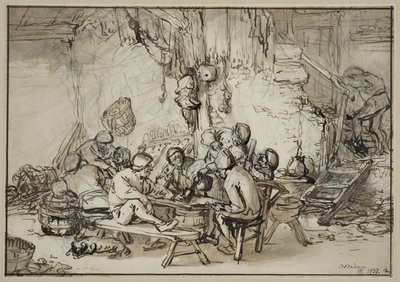 Interior of a Tavern by Adriaen van Ostade