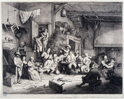 The Dance at the Cabaret (Bartsch 49) by Adriaen van Ostade