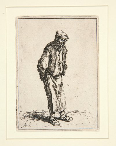 Peasant with His Hands Behind His Back by Adriaen van Ostade