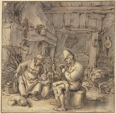 The Sputtering Farmer by Adriaen van Ostade