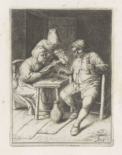 Violinist with a Couple at a Table by Adriaen van Ostade