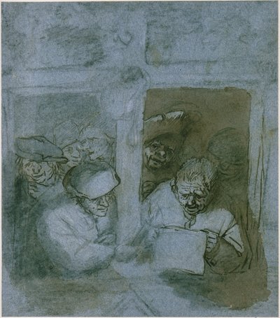 Singing from the Sheet and Bystanders at a Window in a Church, Night Scene by Adriaen van Ostade