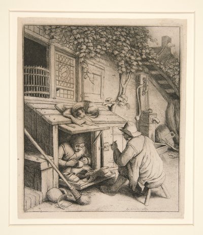 a. The Cobbler b. The Singers by Adriaen van Ostade