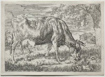 Cow and Two Sheep at the Foot of a Tree by Adriaen van de Velde