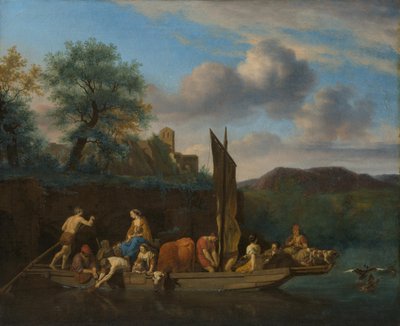Italian Landscape with Ferry by Adriaen van de Velde