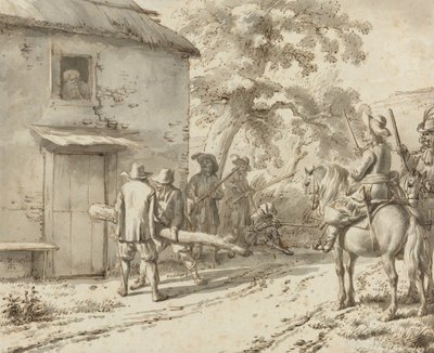 Soldiers Force a Door by Adriaen van de Velde