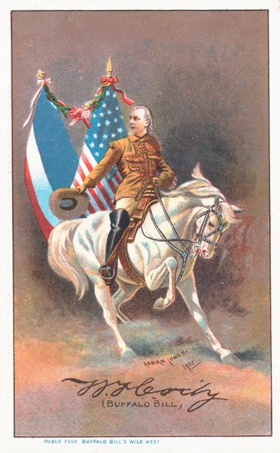 Buffalo Bill riding a white horse by Adrian Jones