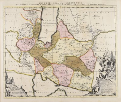 Map of the Persian Empire Based Mainly on the Geographical Writings of Arabs and Persians by Adriaan Reland by Adrian Reeland