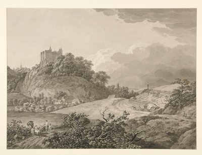View of Nossen Castle in Saxony by Adrian Zingg