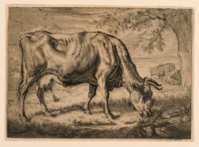 Cow and Two Sheep at the Foot of a Tree by Adrian van de Velde