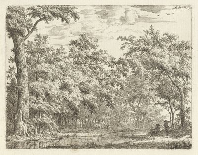 Two Figures by the Water in the Forest by Adrianus Serné