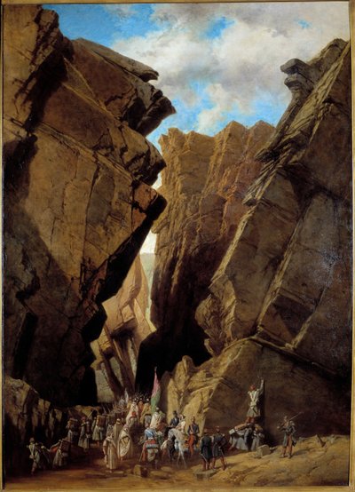 French colonization of Algeria: the passage of the Iron Gate in Algeria on 28/10/1839 by Adrien Dauzats