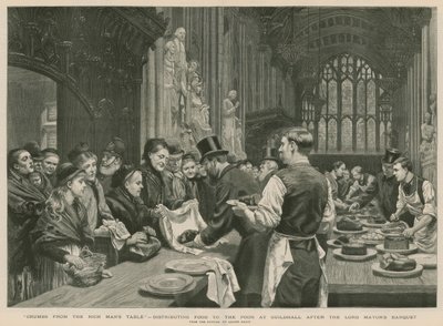 Distributing food to the poor at Guildhall after the Lord Mayor