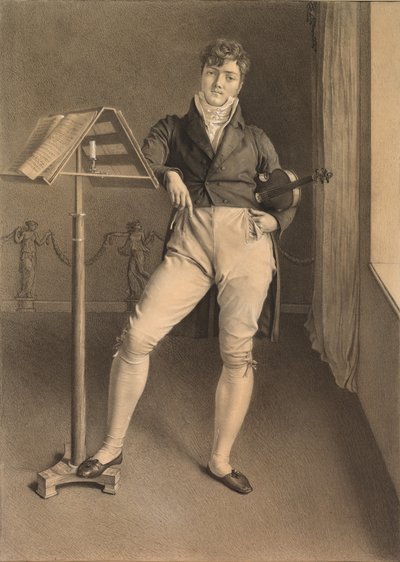 Portrait of Violinist Jean Vidal (1789-1867) by Adrien Victor Auger