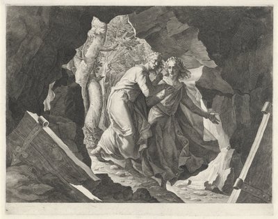 Dante and Virgil Entering Hell through a Gate by Egidius  Sadeler (II)