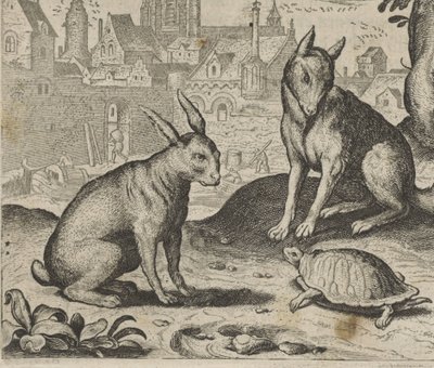 Fable of the Tortoise and the Hare by Egidius  Sadeler (II)