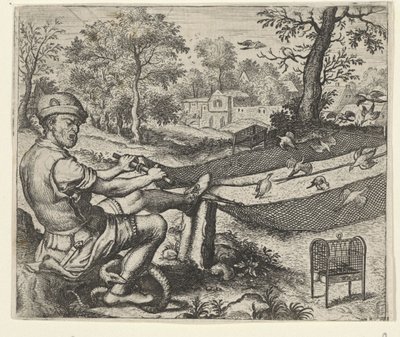Fable of the Birdcatcher and the Snake by Egidius  Sadeler (II)