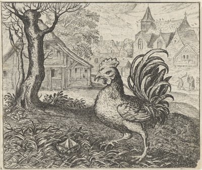 Fable of the Cock and the Diamond by Egidius  Sadeler (II)