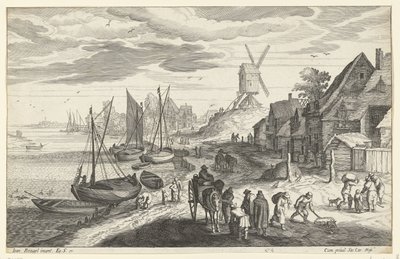 Landscape on the Coast with Windmill by Egidius  Sadeler (II)
