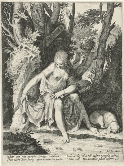 Pan Spies on the Nymph Syrinx by Egidius  Sadeler (II)