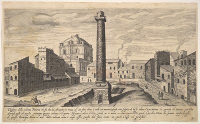 View of the Column of Trajan, Shown with Its Pedestal Dug Out from the Earth by Aegidius Sadeler II