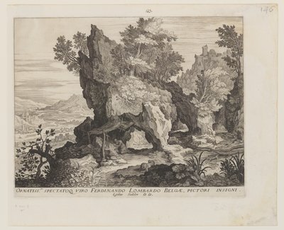 Rocky Landscape with St. Jerome by Aegidius Sadeler II