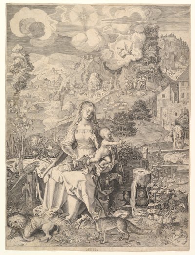 Virgin and Child in a Landscape by Aegidius Sadeler II
