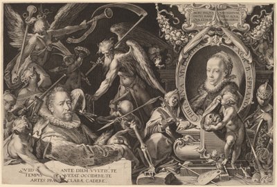 Bartholomaeus Spranger and his Late Wife Christina Muller by Aegidius Sadeler II, after Bartholomaeus Spranger