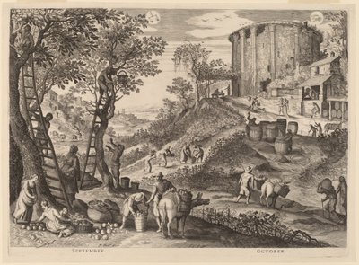 September and October by Aegidius Sadeler II after Paul Bril
