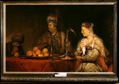 Haman and Ahasuerus at the Feast of Esther by Aernt de Gelder