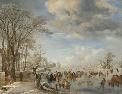 Winter in Holland, Skating Scene, 1645 by Aert van der Neer