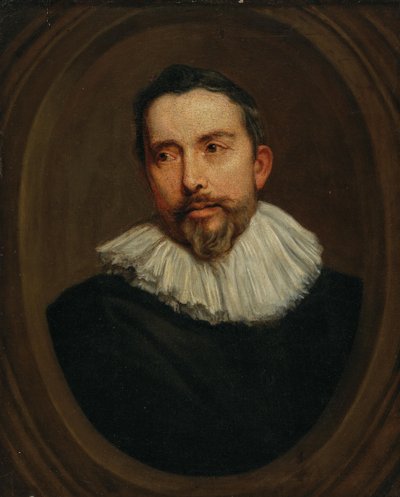 Portrait of a man in a painted oval by after Anthony van Dyck