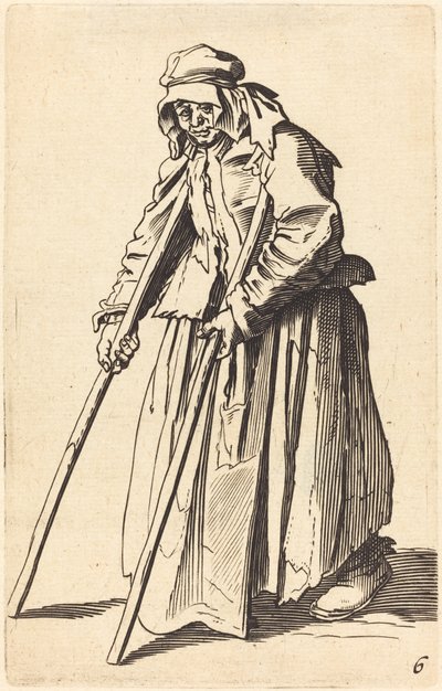 Beggar Woman with Crutches by After Jacques Callot