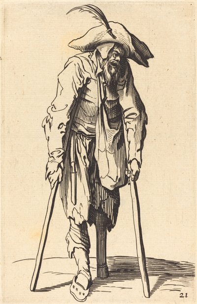 Beggar with Wooden Leg by After Jacques Callot