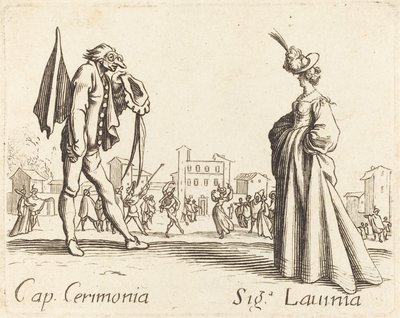 Captain Cerimonia and Signora Lavinia by After Jacques Callot