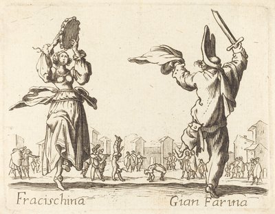 Fracischina and Gian Farina by After Jacques Callot