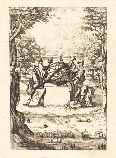 Frontispiece for the Sacred Cosmologia (Title with Astrologers) by After Jacques Callot