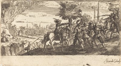 Landscape with Battle Scene by After Jacques Callot