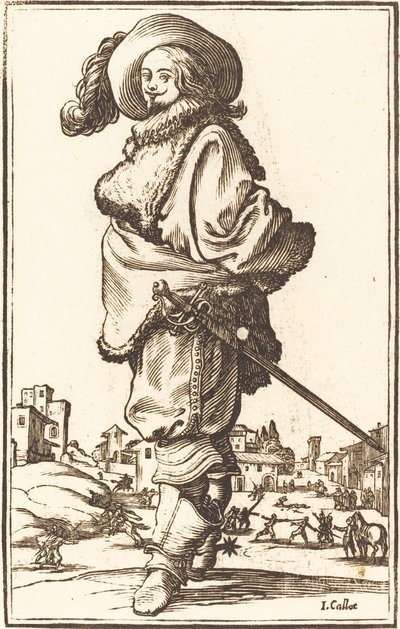 Noble Man with Fur Plastron by After Jacques Callot
