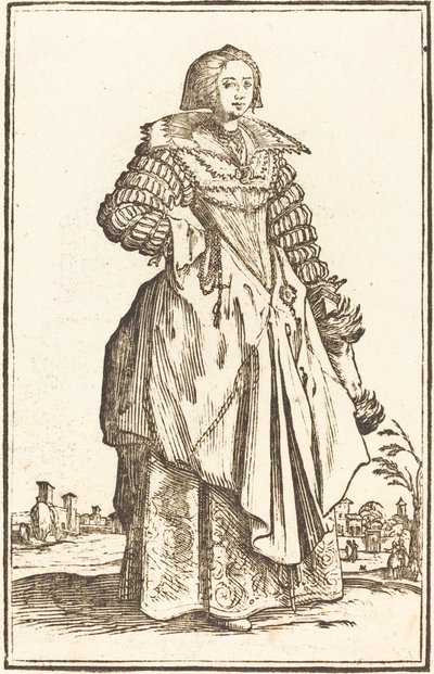 Noble Woman with Large Collar by After Jacques Callot