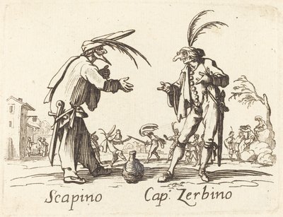 Scapino and Cap. Zerbino by After Jacques Callot